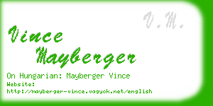 vince mayberger business card